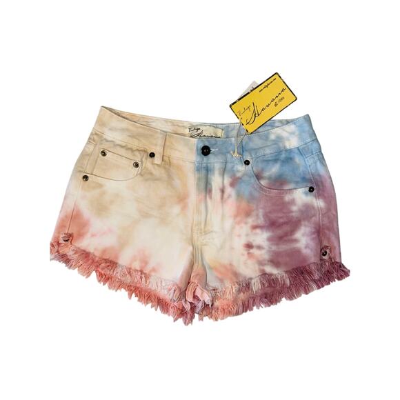 Vintage Havana‎ Tie Dye Denim Short size 27 NEW - Picture 1 of 5